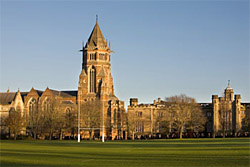 Iconic view of The Close, Rugby School, birthplace of rugby football
